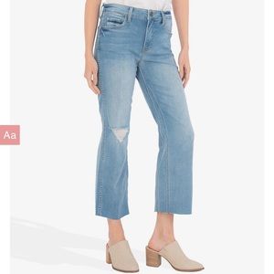 NWT KUT FROM THE KLOTH KELSEY HIGH RISE FAB AB ANKLE FLARE (GLORIFIED WASH)